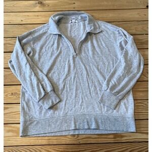 3 Dots 1/4 Zip Sweatshirt Size Large Women’s Gray Long Sleeve